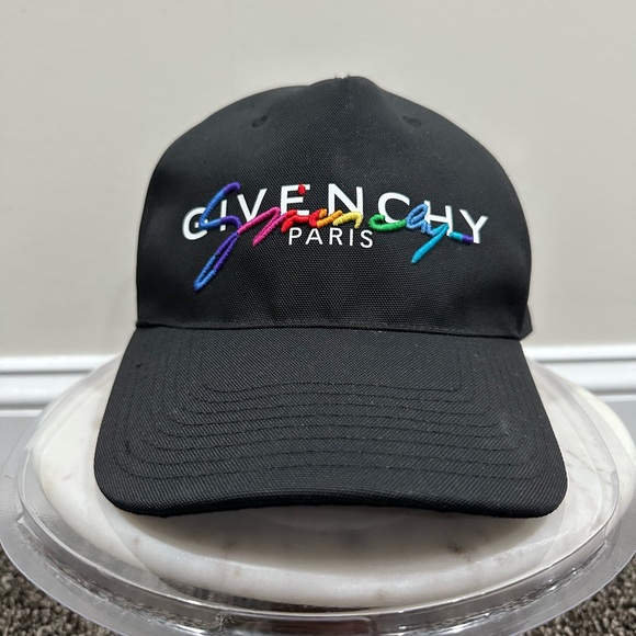 Givenchy Paris Black Rainbow Logo Baseball Hat
